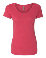 Next Level Women’s Triblend Scoop Neck T-Shirt - Next Level 6730 Vintage Shocking Pink S Short Sleeve T-Shirts