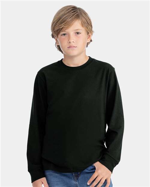 Next Level Youth Cotton Long Sleeve T-Shirt - Next Level 3311 Black XS Long Sleeve T-Shirts