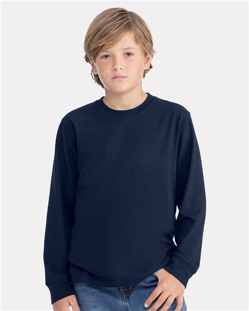 Next Level Youth Cotton Long Sleeve T-Shirt - Next Level 3311 Black XS Long Sleeve T-Shirts