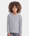 Next Level Youth Cotton Long Sleeve T-Shirt - Next Level 3311 Heather Grey XS Long Sleeve T-Shirts