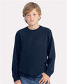 Next Level Youth Cotton Long Sleeve T-Shirt - Next Level 3311 Midnight Navy XS Long Sleeve T-Shirts