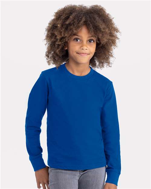 Next Level Youth Cotton Long Sleeve T-Shirt - Next Level 3311 Royal XS Long Sleeve T-Shirts