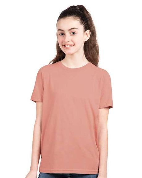 Next Level Youth Cotton T-Shirt - Next Level 3310 Desert Pink XS Short Sleeve T-Shirts