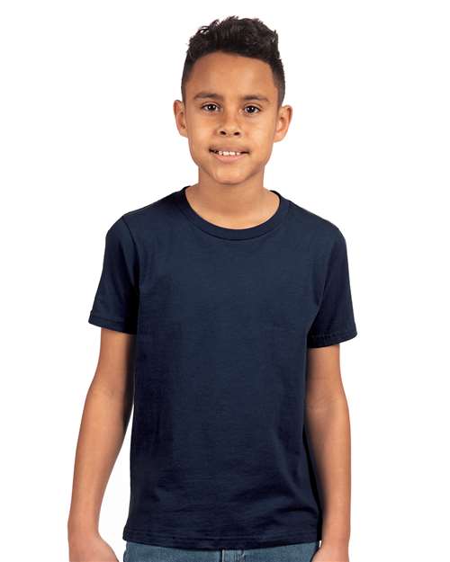 Next Level Youth Cotton T-Shirt - Next Level 3310 Midnight Navy XS Short Sleeve T-Shirts