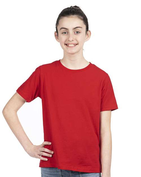 Next Level Youth Cotton T-Shirt - Next Level 3310 Red XS Short Sleeve T-Shirts