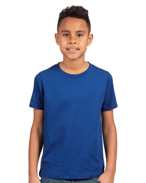Next Level Youth Cotton T-Shirt - Next Level 3310 Royal XS Short Sleeve T-Shirts