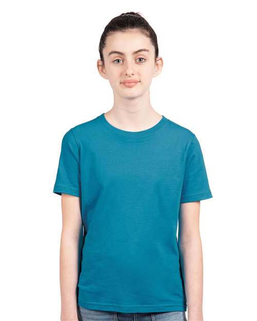 Next Level Youth Cotton T-Shirt - Next Level 3310 Turquoise XS Short Sleeve T-Shirts
