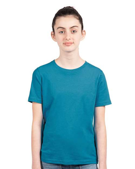 Next Level Youth Cotton T-Shirt - Next Level 3310 Turquoise XS Short Sleeve T-Shirts