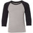 Next Level Youth CVC Three - Quarter Sleeve Raglan T-Shirt - Next Level 3352 Black Sleeves/ Dark Heather Grey Body XS Short Sleeve T-Shirts