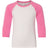 Next Level Youth CVC Three - Quarter Sleeve Raglan T-Shirt - Next Level 3352 Hot Pink Sleeves/ White Body XL Short Sleeve T-Shirts
