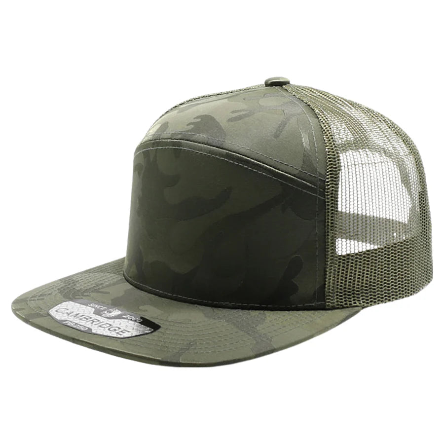 Pit Bull - PB250 - Shiny Camo Camper Trucker Hat | Wholesale Camo Snapback Cap