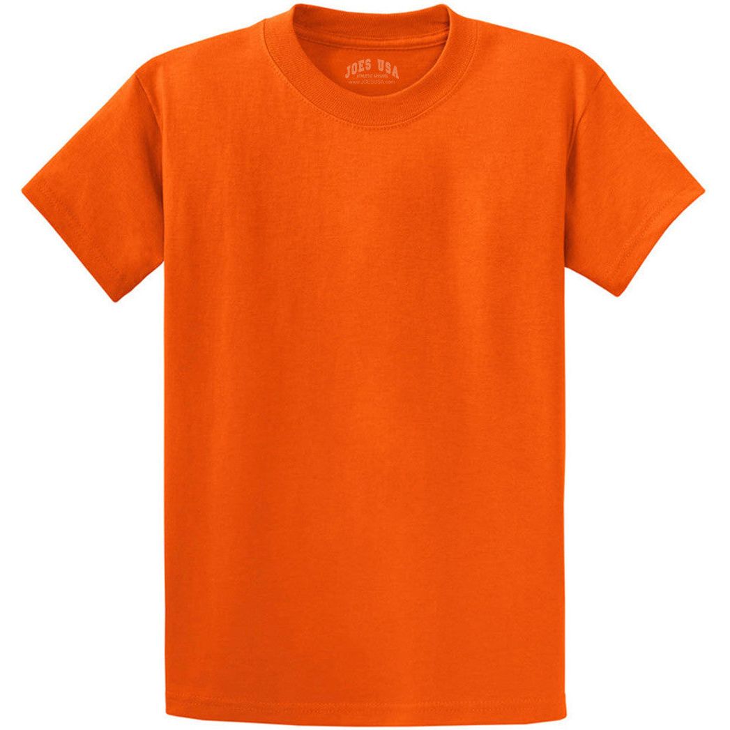 Men's Durable 100% Heavyweight Cotton T-Shirts in Regular, Big, and Tall Sizes Joe's USA Men's Apparel - Orange