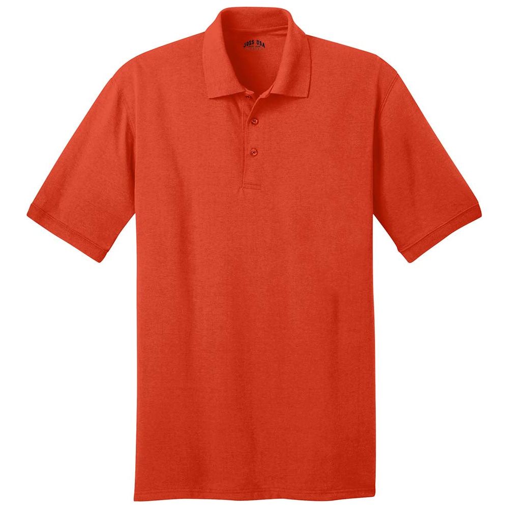 Men's 5.5-Ounce Jersey Knit Polo in Regular, Big & Tall Sizes Joe's USA Orange