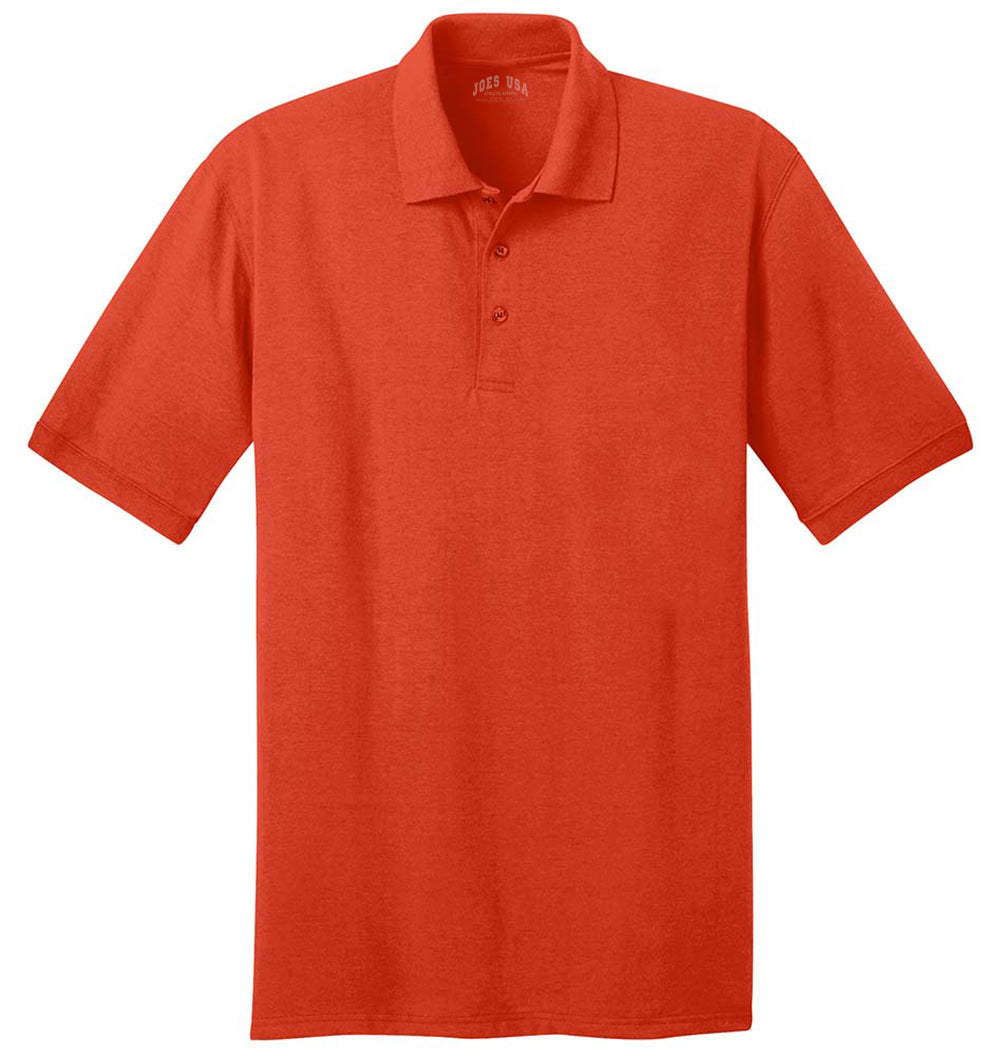 Men's Tall 5.5-Ounce Jersey Knit Polo Polos/Knits Joe's USA Orange Large Tall