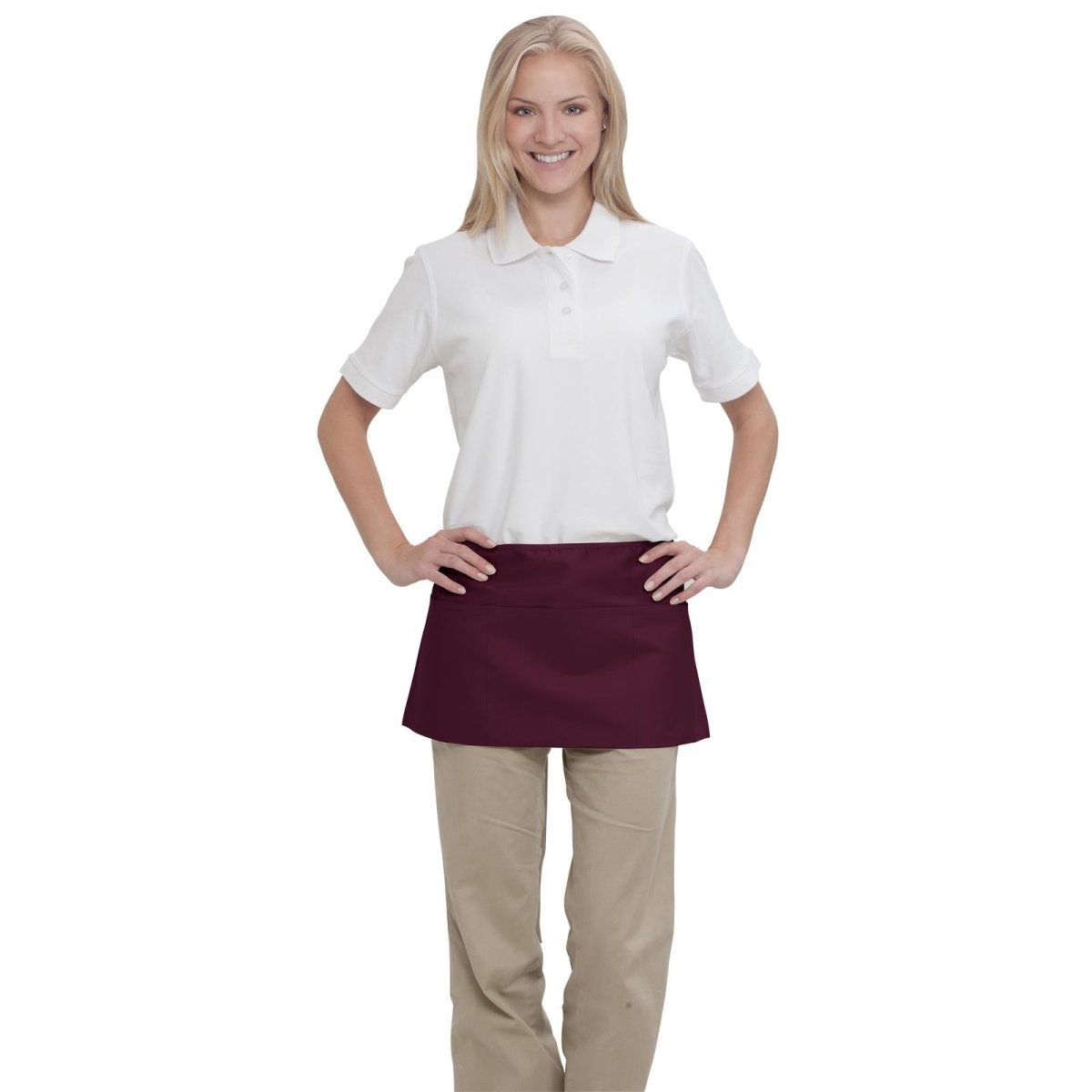 OTTO 3 Pocket Waist Apron OTTO 801 - 401 Maroon OSFM - Adult Aprons