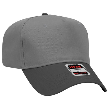 Otto Cap 31 - 069 - 5 Panel, Mid Profile Baseball Cap Black / Charcoal Gray Caps