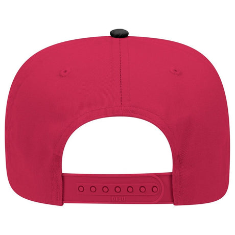 Otto Cap 31 - 069 - 5 Panel, Mid Profile Baseball Cap Black / Red Caps