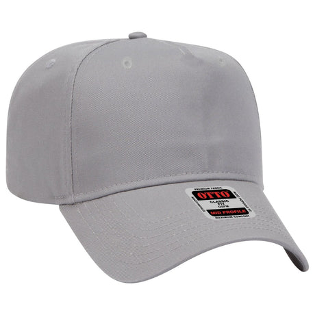Otto Cap 31 - 069 - 5 Panel, Mid Profile Baseball Cap Gray Caps