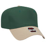 Otto Cap 31 - 069 - 5 Panel, Mid Profile Baseball Cap Khaki / Dark Green Caps