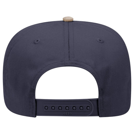 Otto Cap 31 - 069 - 5 Panel, Mid Profile Baseball Cap Khaki / Navy Caps