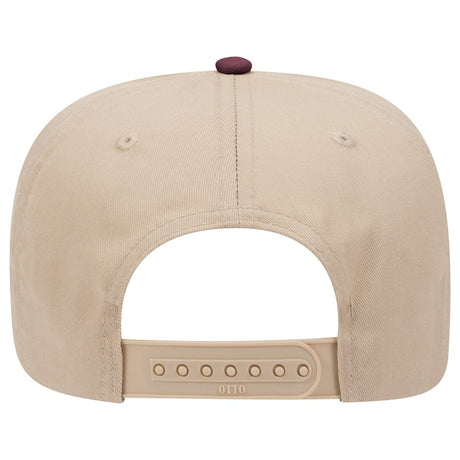 Otto Cap 31 - 069 - 5 Panel, Mid Profile Baseball Cap Maroon / Khaki Caps