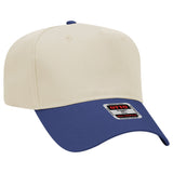 Otto Cap 31 - 069 - 5 Panel, Mid Profile Baseball Cap Royal / Natural Caps