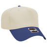Otto Cap 31 - 069 - 5 Panel, Mid Profile Baseball Cap Royal / Natural Caps