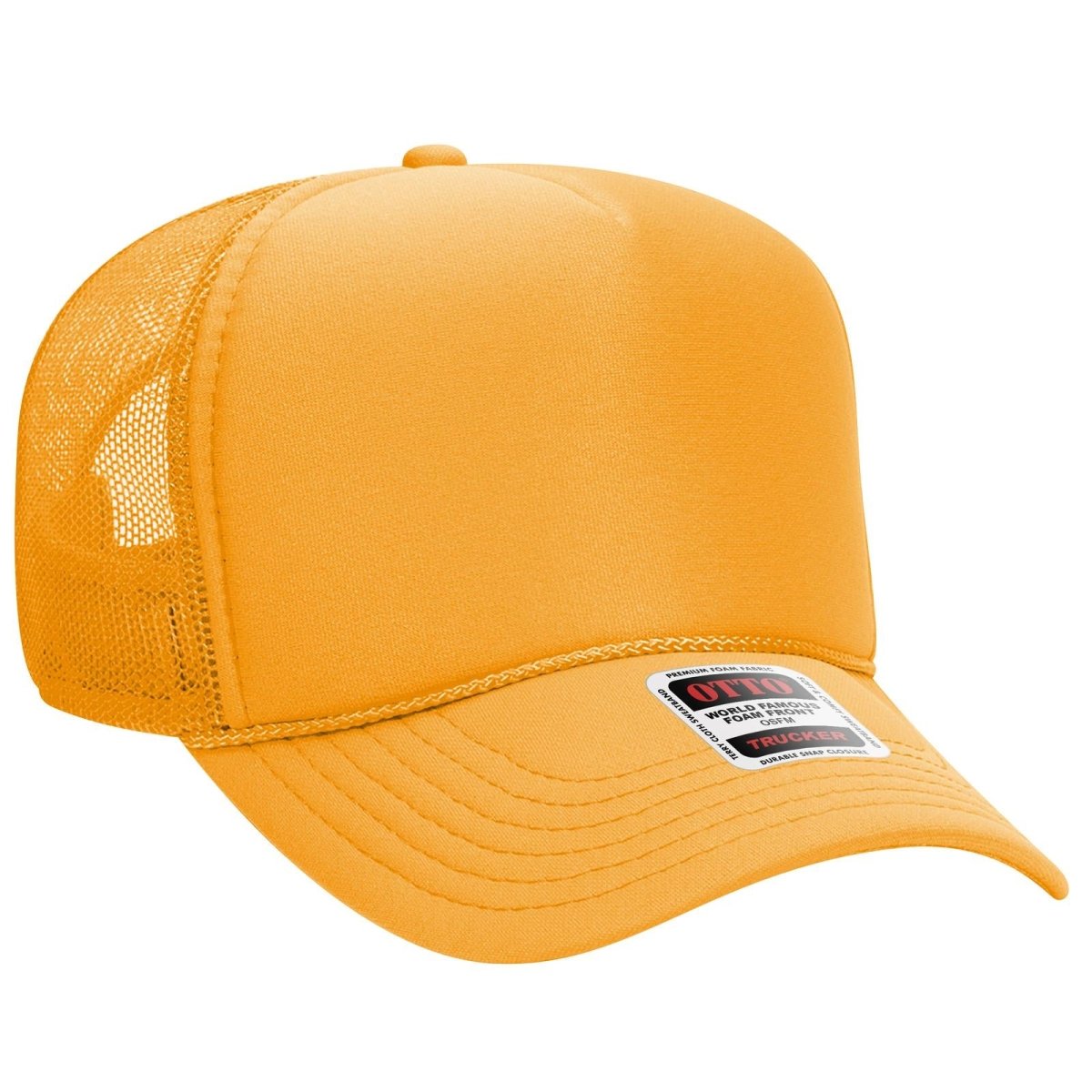 OTTO Cap 32 - 467 5 - Panel Mid - Profile Foam Trucker Hat | Wholesale Foam Snapback Gold OSFM - Adult Hats