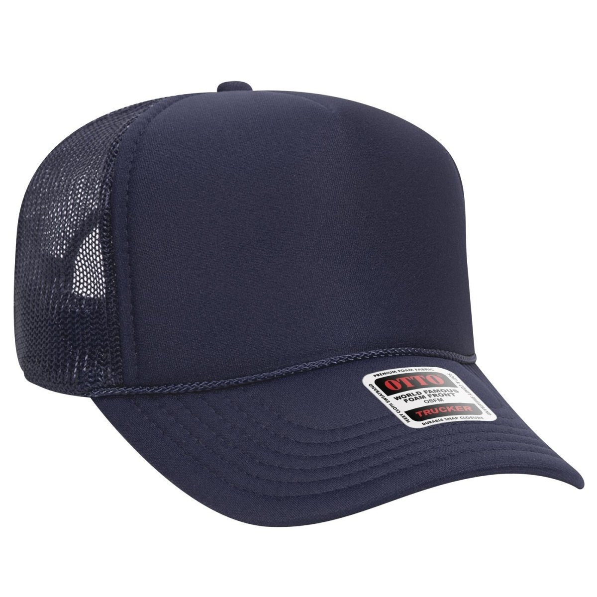 OTTO Cap 32 - 467 5 - Panel Mid - Profile Foam Trucker Hat | Wholesale Foam Snapback Navy OSFM - Adult Hats