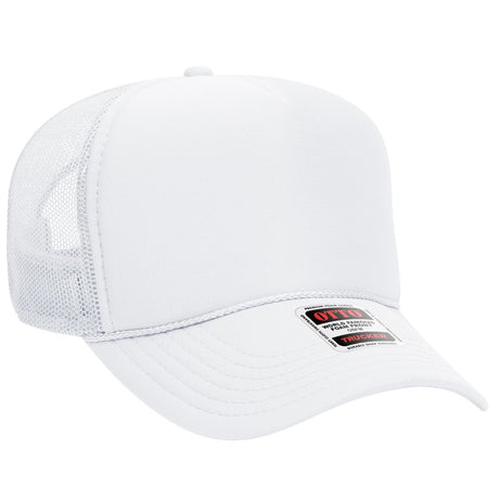 OTTO Cap 32 - 467 5 - Panel Mid - Profile Foam Trucker Hat | Wholesale Foam Snapback White OSFM - Adult Hats