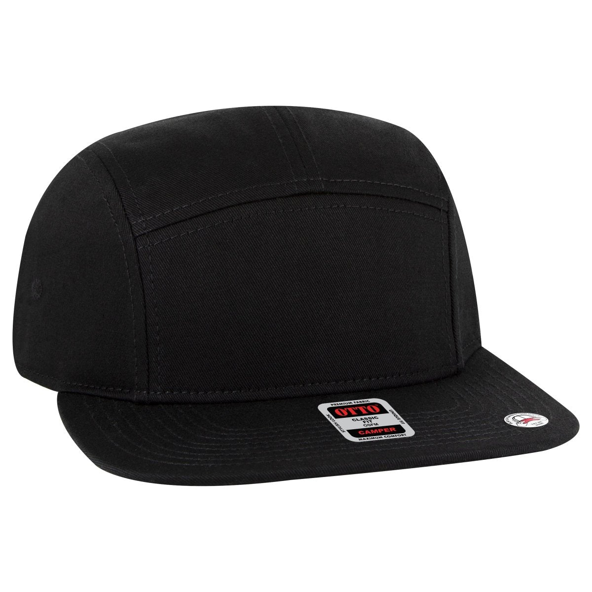 OTTO CAP 5 Panel Camper Hat OTTO 151 - 1330 Black OSFM - Adult Hats