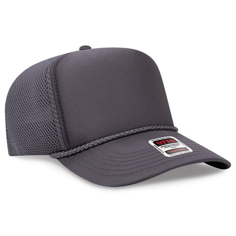 OTTO CAP 5 Panel High Crown Air Mesh Back Trucker Hat OTTO 39 - 166 Char. Gray OSFM - Adult Hats