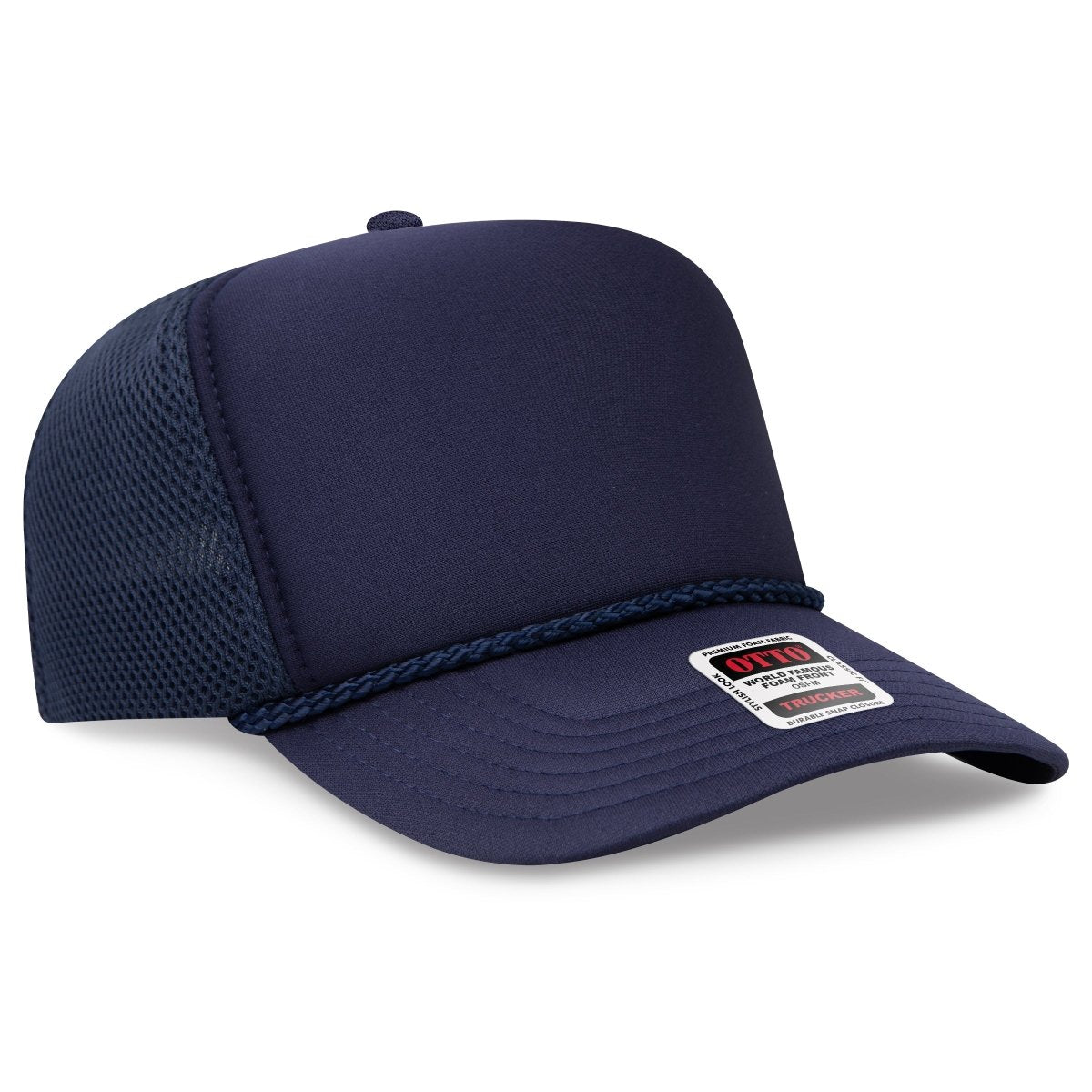 OTTO CAP 5 Panel High Crown Air Mesh Back Trucker Hat OTTO 39 - 166 Navy OSFM - Adult Hats