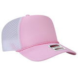 OTTO CAP 5 Panel High Crown Air Mesh Back Trucker Hat OTTO 39 - 166 S.Pnk/S.Pnk/Wht OSFM - Adult Hats