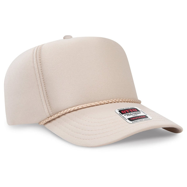 OTTO CAP 5 Panel High Crown Full Foam Cap OTTO 394 - 1 Khaki OSFM - Adult Hats