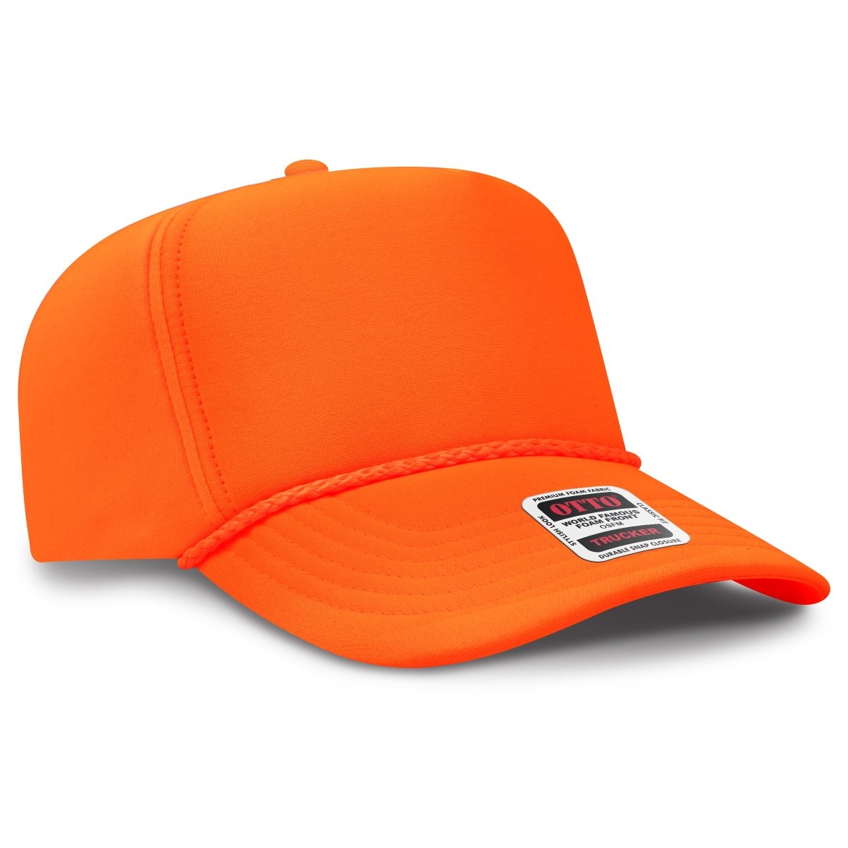 OTTO CAP 5 Panel High Crown Full Foam Cap OTTO 394 - 1 N. Orange OSFM - Adult Hats