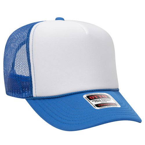 OTTO CAP 5 Panel High Crown Mesh Back Foam Trucker Hat 39 - 165 N.Blu/Wht/N.Blu Caps