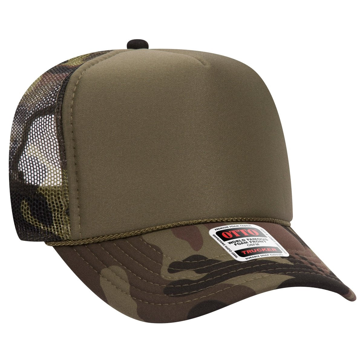 OTTO CAP 5 Panel High Crown Mesh Back Trucker Hat OTTO 39 - 165 021CPB OSFM - Adult Hats