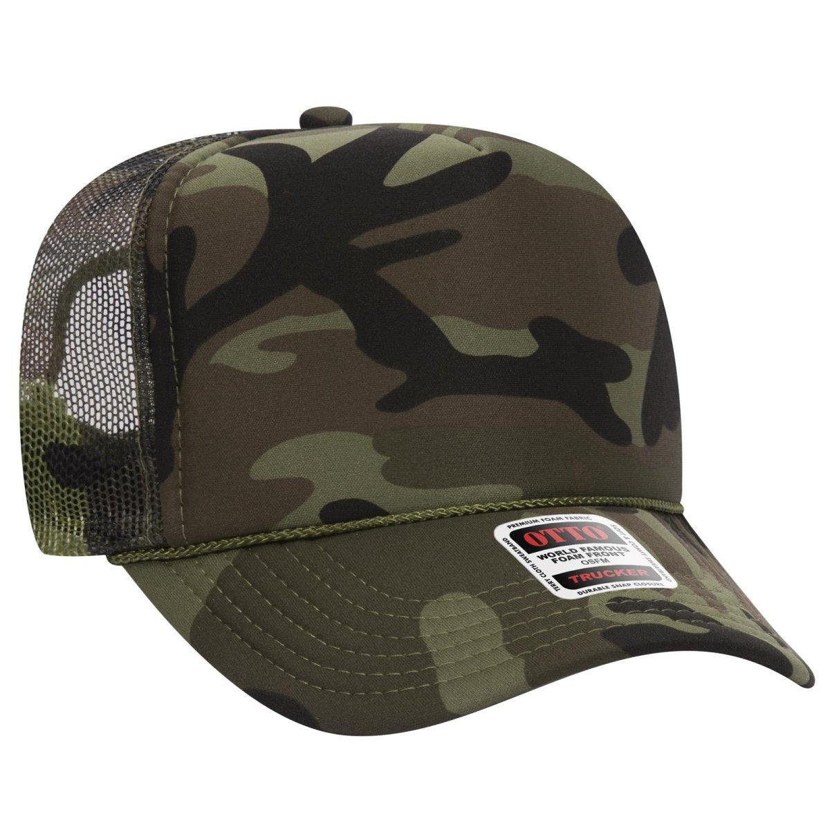 OTTO CAP 5 Panel High Crown Mesh Back Trucker Hat OTTO 39 - 165 0703CPB OSFM - Adult Hats