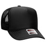 OTTO CAP 5 Panel High Crown Mesh Back Trucker Hat OTTO 39 - 165 Black Young Adult Hats