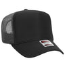 OTTO CAP 5 Panel High Crown Mesh Back Trucker Hat OTTO 39 - 165 Blk/Blk/Ch.Gry OSFM - Adult Hats