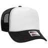 OTTO CAP 5 Panel High Crown Mesh Back Trucker Hat OTTO 39 - 165 Blk/Wht/Blk Young Adult Hats