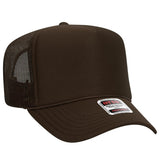 OTTO CAP 5 Panel High Crown Mesh Back Trucker Hat OTTO 39 - 165 Brown OSFM - Adult Hats
