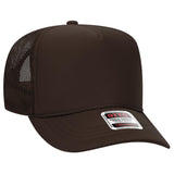 OTTO CAP 5 Panel High Crown Mesh Back Trucker Hat OTTO 39 - 165 Brown Young Adult Hats