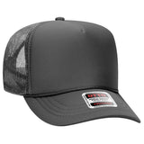 OTTO CAP 5 Panel High Crown Mesh Back Trucker Hat OTTO 39 - 165 Char. Gray Young Adult Hats