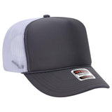 OTTO CAP 5 Panel High Crown Mesh Back Trucker Hat OTTO 39 - 165 Ch.Gry/Ch.Gry/Wht OSFM - Adult Hats