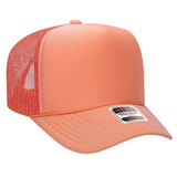 OTTO CAP 5 Panel High Crown Mesh Back Trucker Hat OTTO 39 - 165 Coral OSFM - Adult Hats