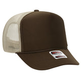OTTO CAP 5 Panel High Crown Mesh Back Trucker Hat OTTO 39 - 165 Dk.Brn/Dk.Brn/Kha OSFM - Adult Hats