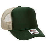 OTTO CAP 5 Panel High Crown Mesh Back Trucker Hat OTTO 39 - 165 Dk.Grn/Dk.Grn/Kha OSFM - Adult Hats