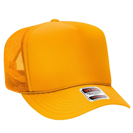 OTTO CAP 5 Panel High Crown Mesh Back Trucker Hat OTTO 39 - 165 Gold OSFM - Adult Hats